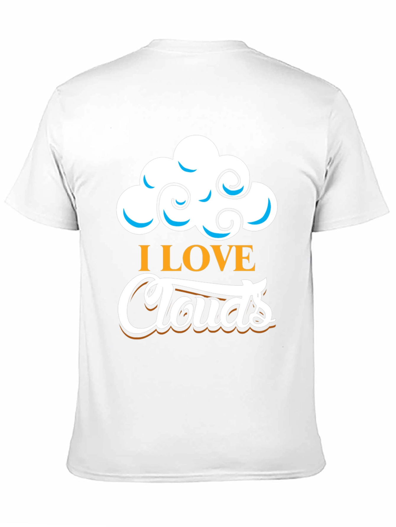 I Love Clouds Graphic T-Shirt - Black Cotton Blend