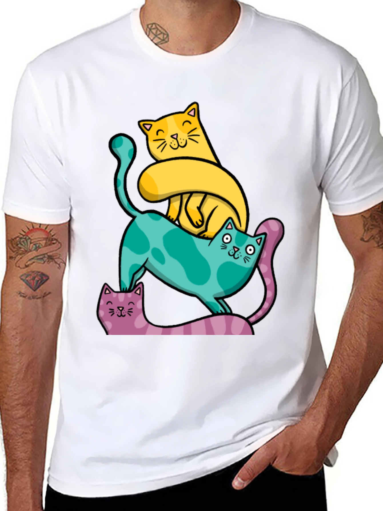 Cute Cats T-Shirt - Whimsical Design