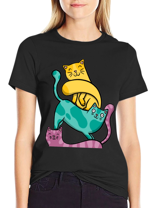 Cute Cats T-Shirt - Whimsical Design