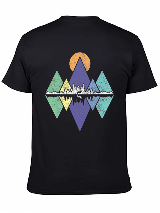 Geometric Mountain & Lake Graphic Tee