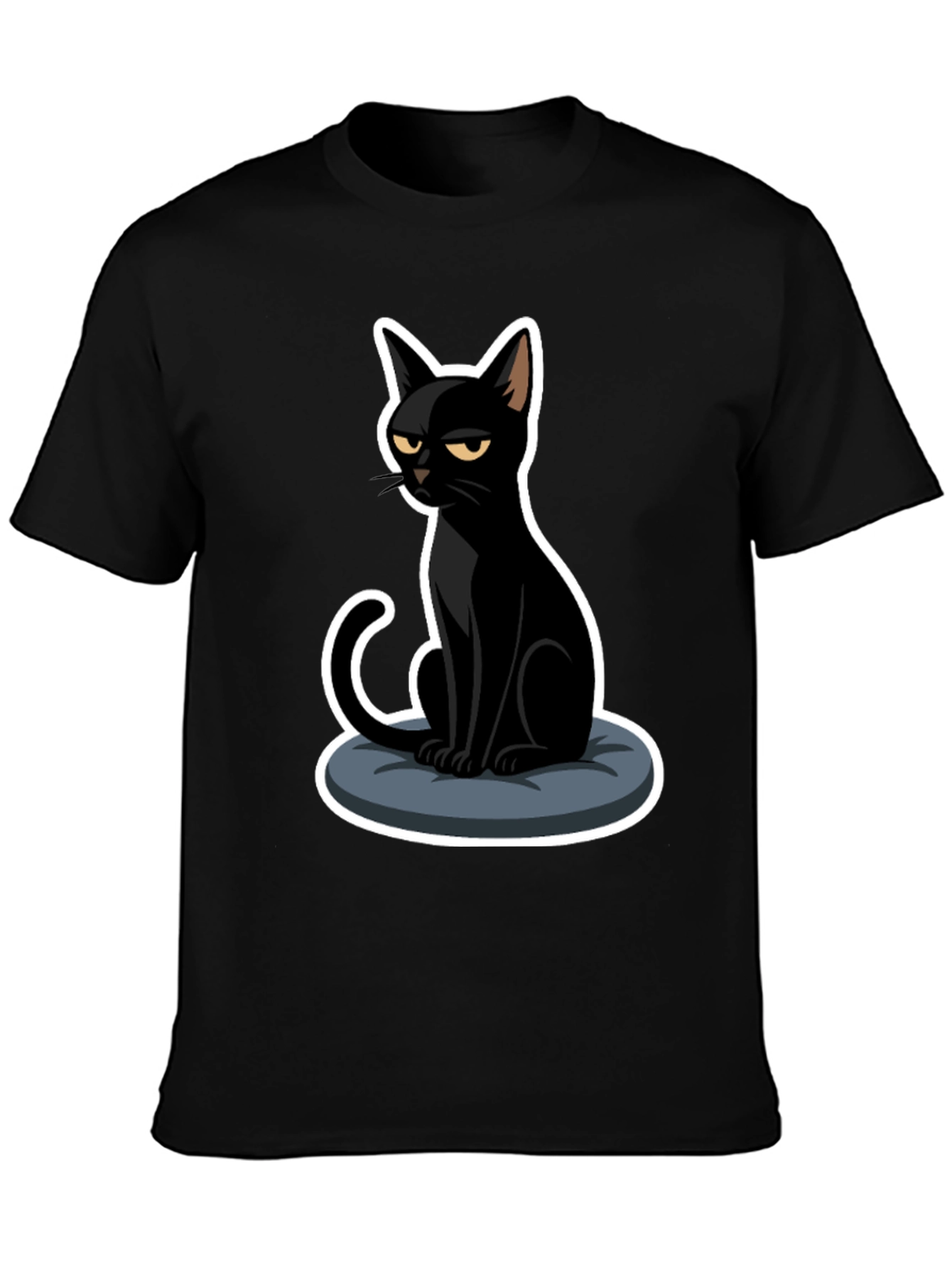 Grumpy Black Cat T-Shirt - Soft Cotton Tee