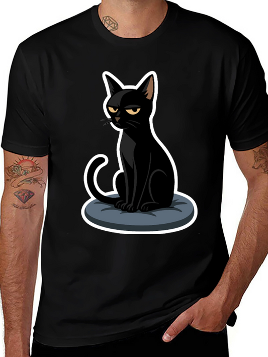 Grumpy Black Cat T-Shirt - Soft Cotton Tee
