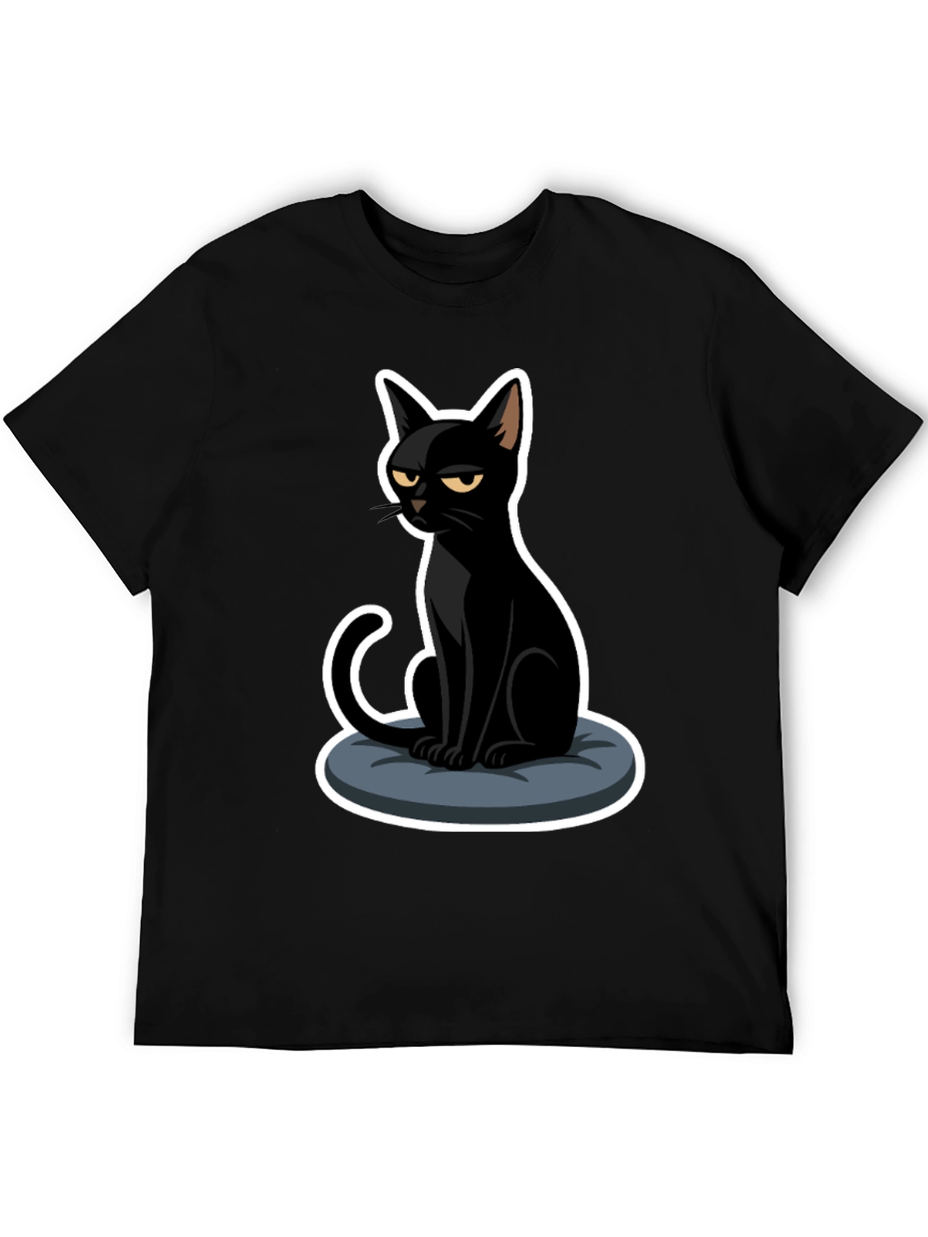 Grumpy Black Cat T-Shirt - Soft Cotton Tee