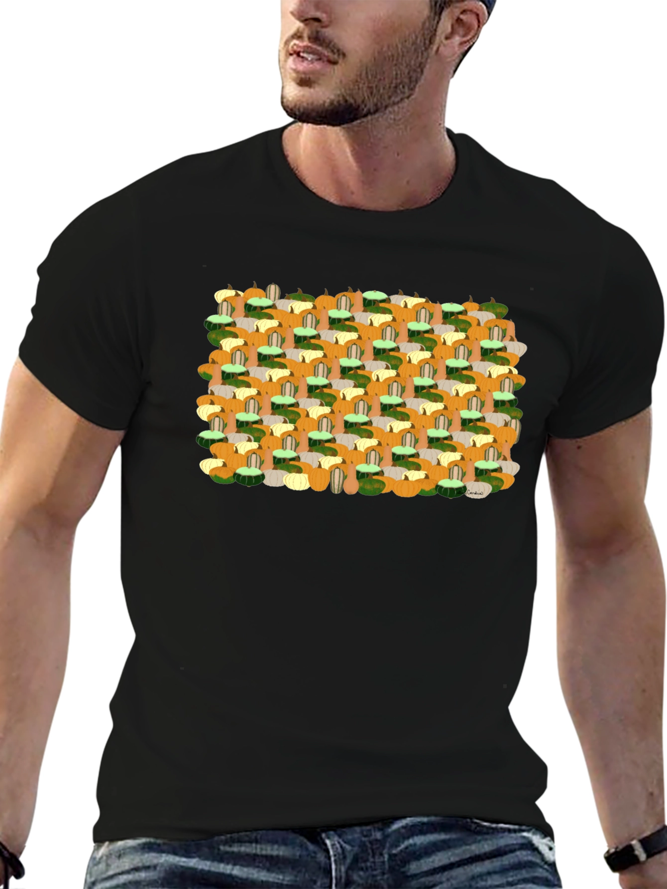 Fall Harvest Pumpkin Patch Pattern Tee