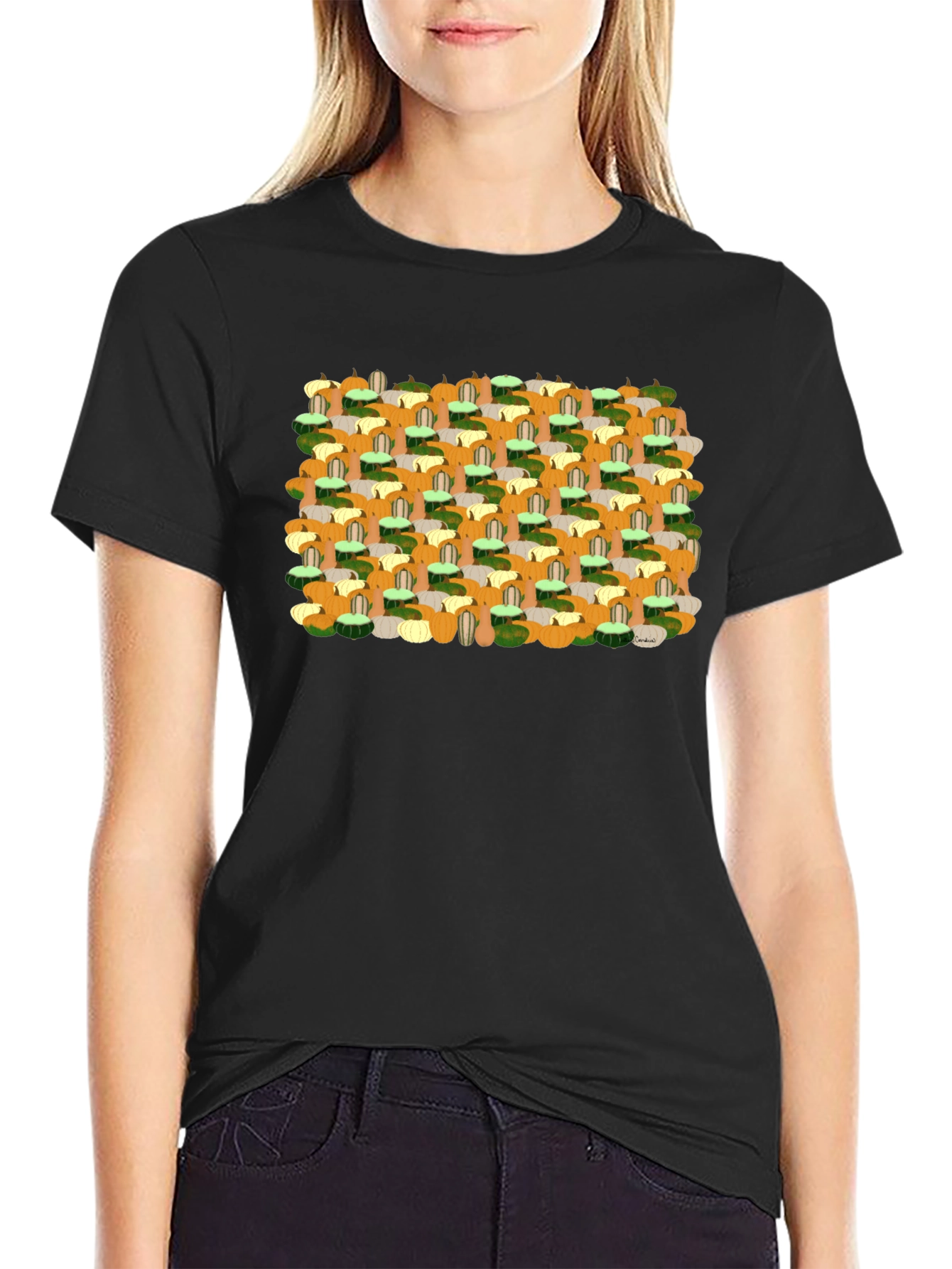 Fall Harvest Pumpkin Patch Pattern Tee