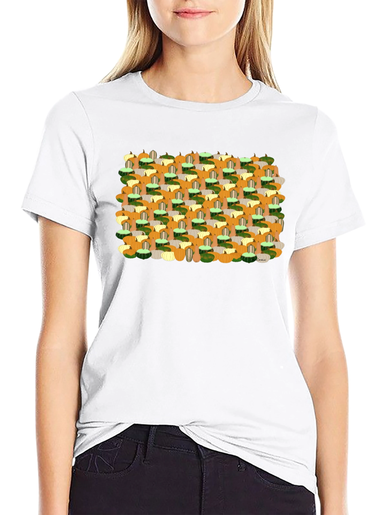 Fall Harvest Pumpkin Patch Pattern Tee