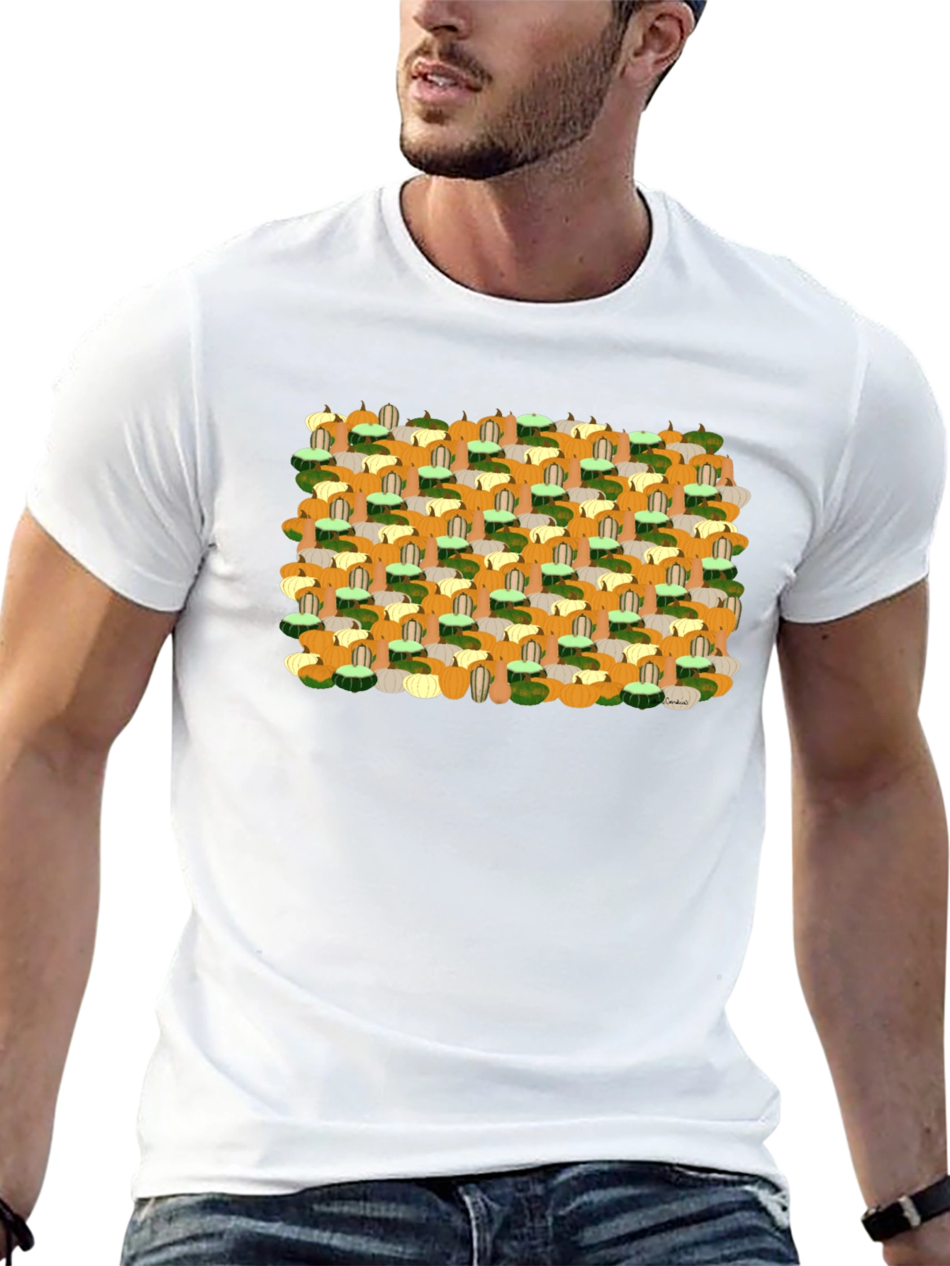 Fall Harvest Pumpkin Patch Pattern Tee