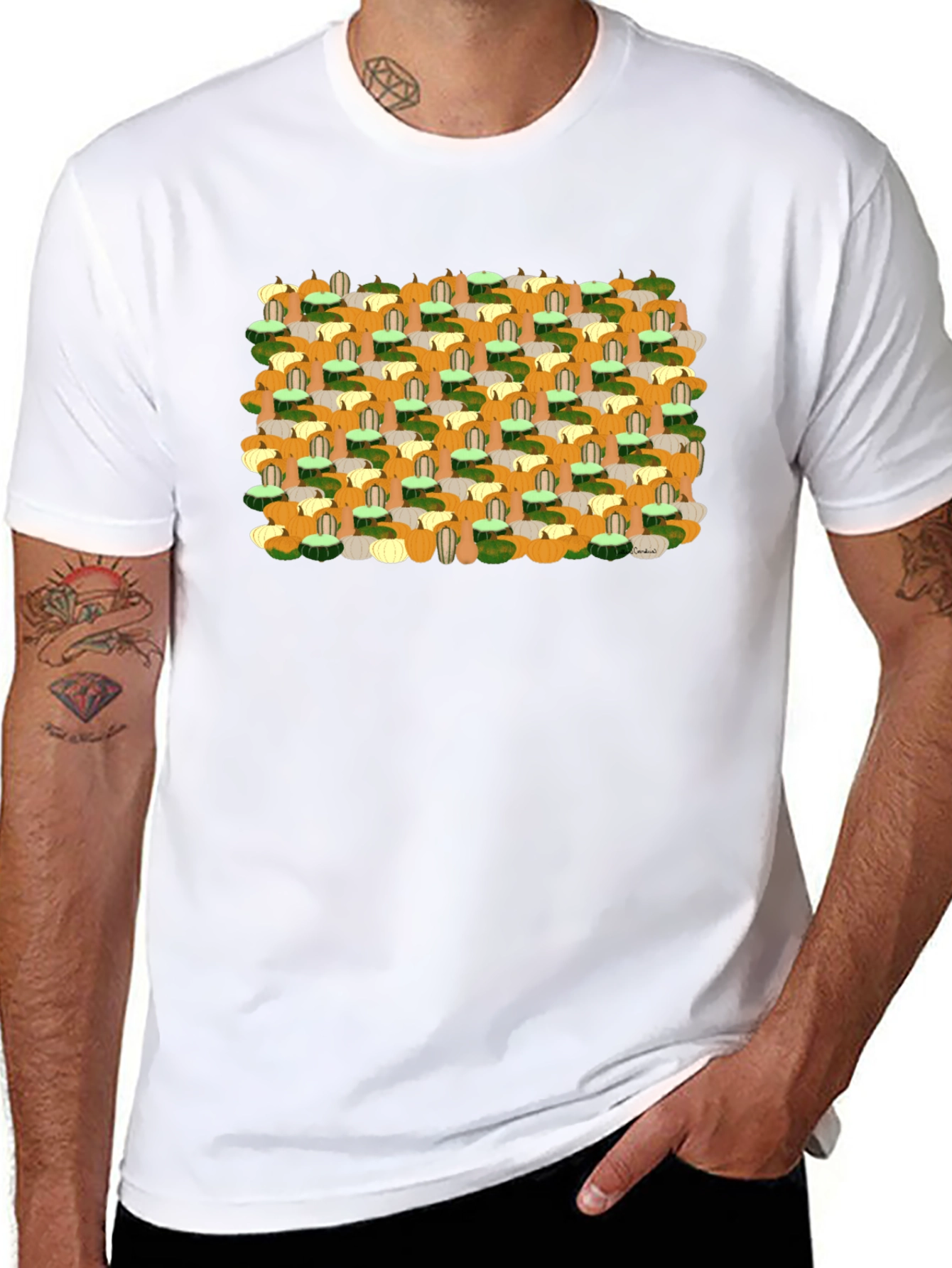 Fall Harvest Pumpkin Patch Pattern Tee