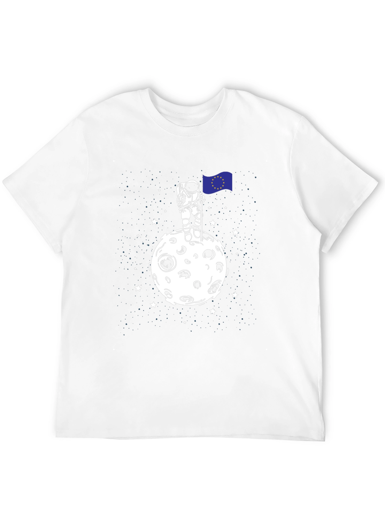 Astronaut EU Flag Moon T-Shirt - Space Graphic Tee