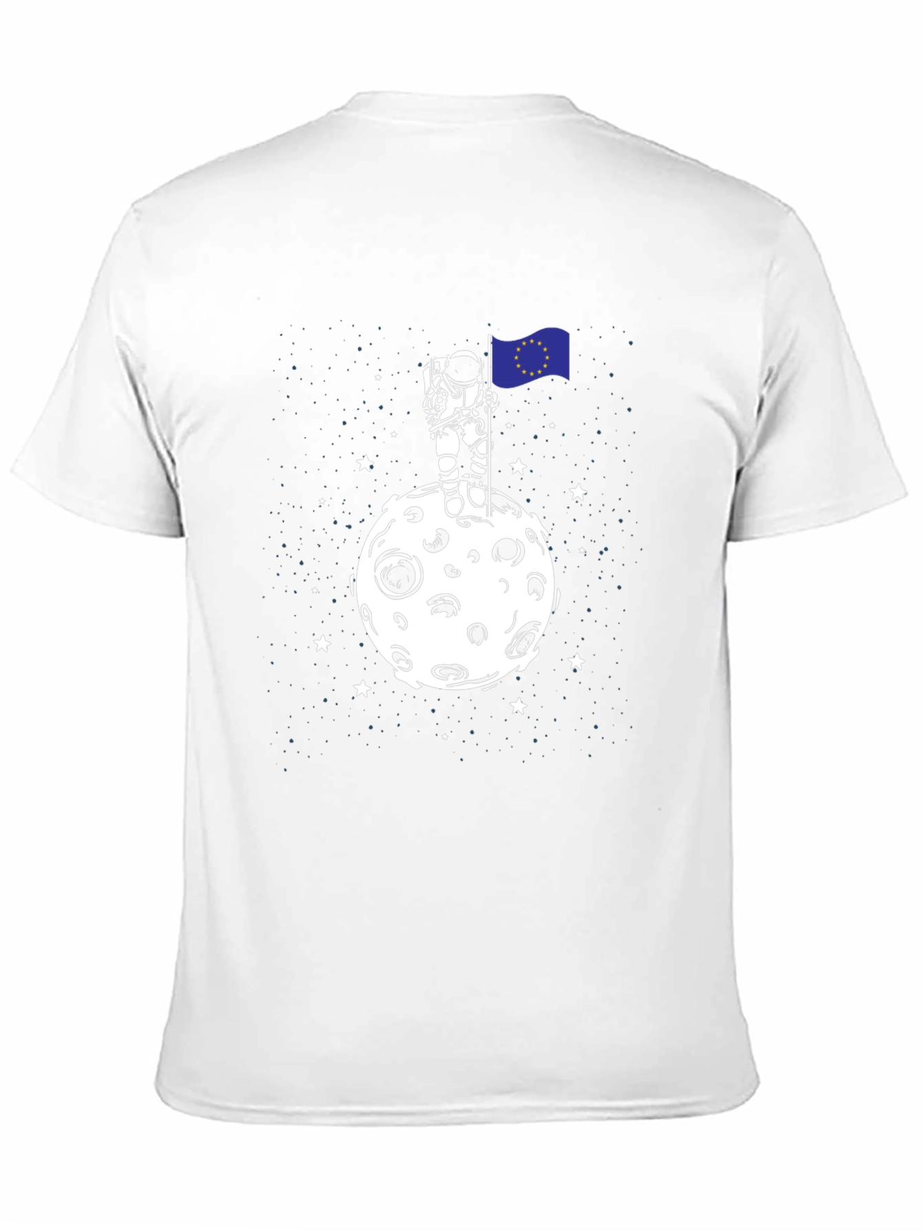 Astronaut EU Flag Moon T-Shirt - Space Graphic Tee