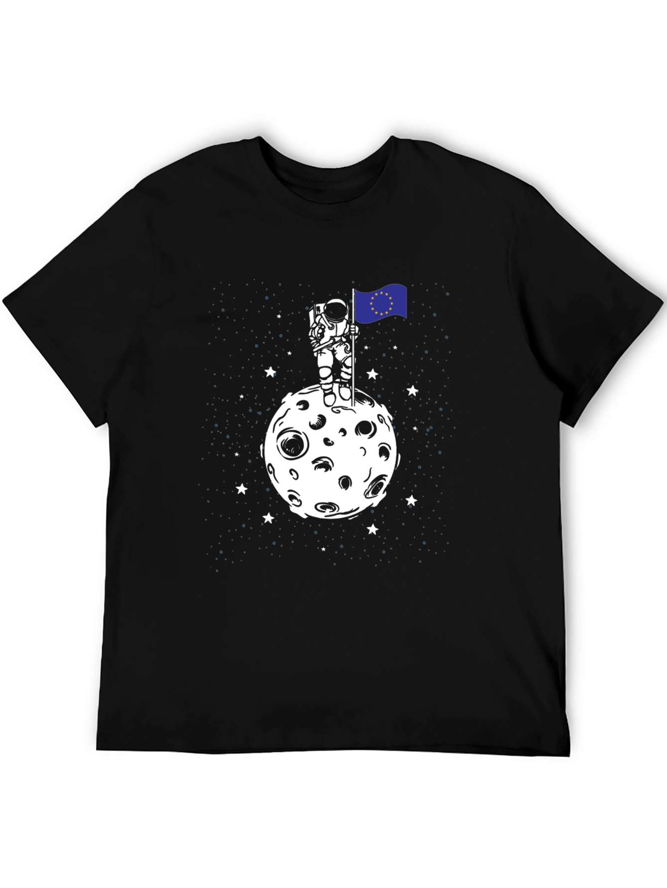 Astronaut EU Flag Moon T-Shirt - Space Graphic Tee