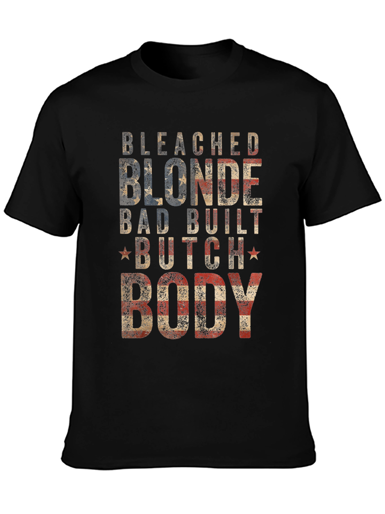 Bleached Blonde Body Graphic Tee - Patriotic USA T-Shirt