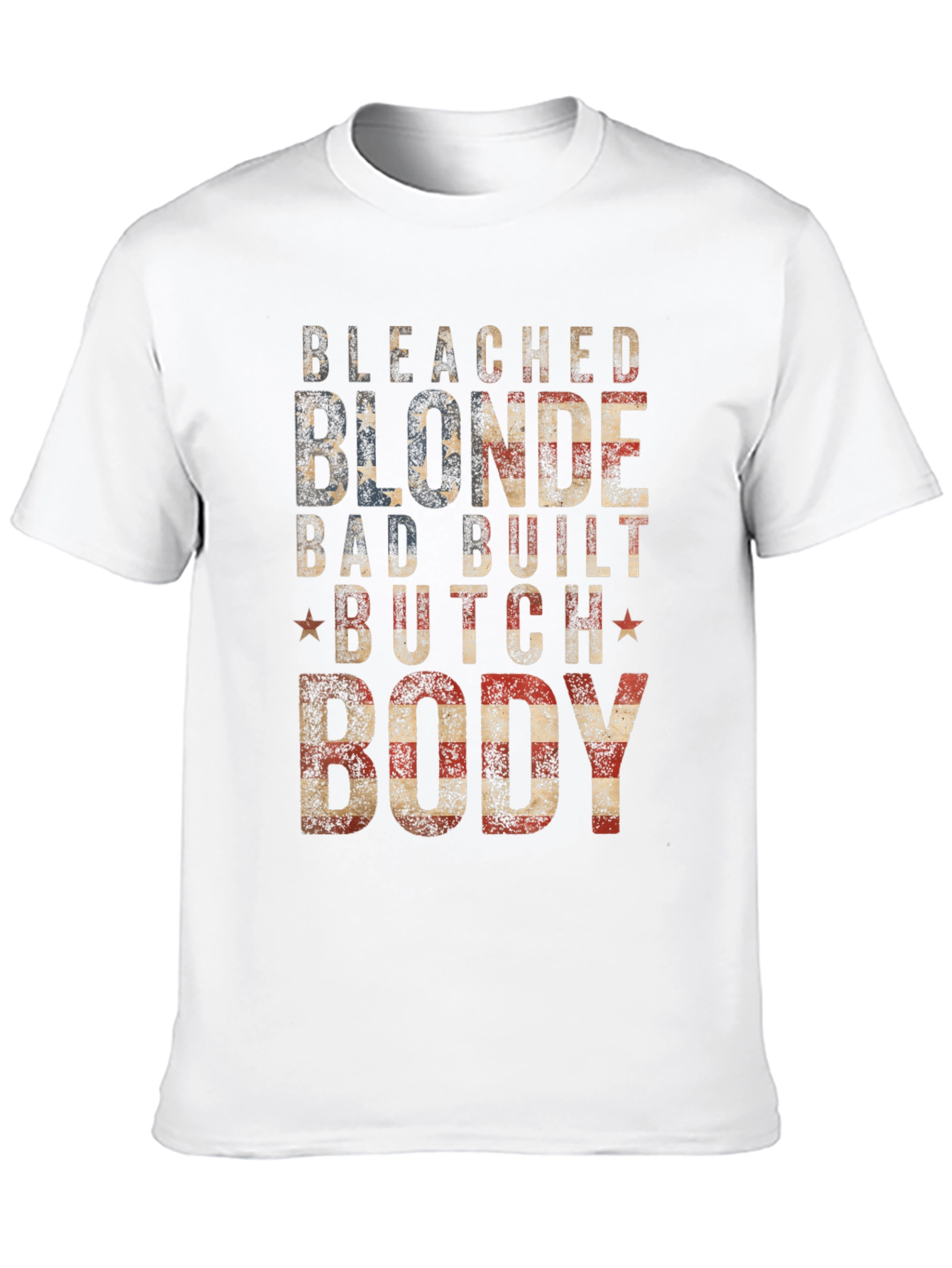 Bleached Blonde Body Graphic Tee - Patriotic USA T-Shirt