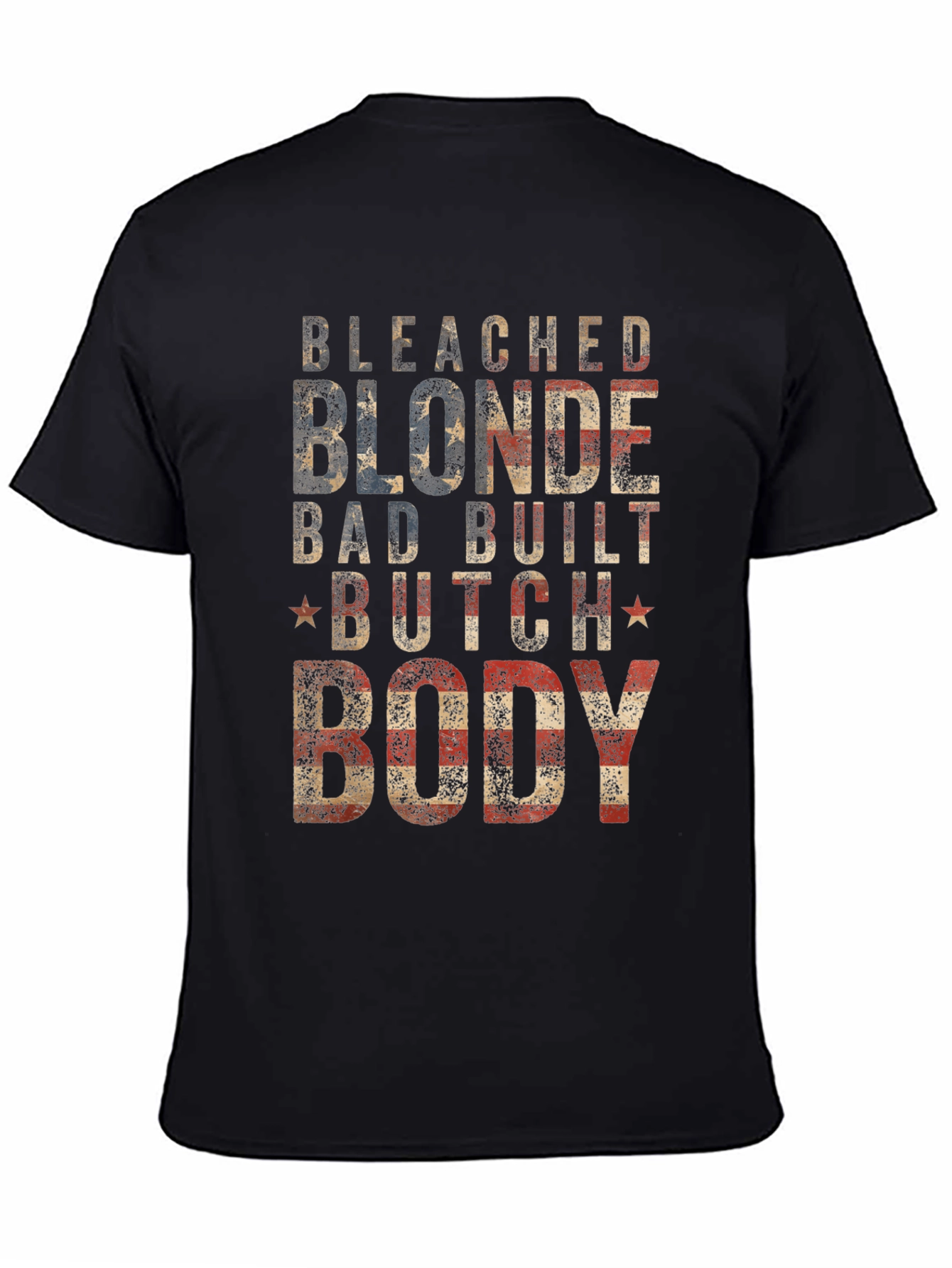 Bleached Blonde Body Graphic Tee - Patriotic USA T-Shirt