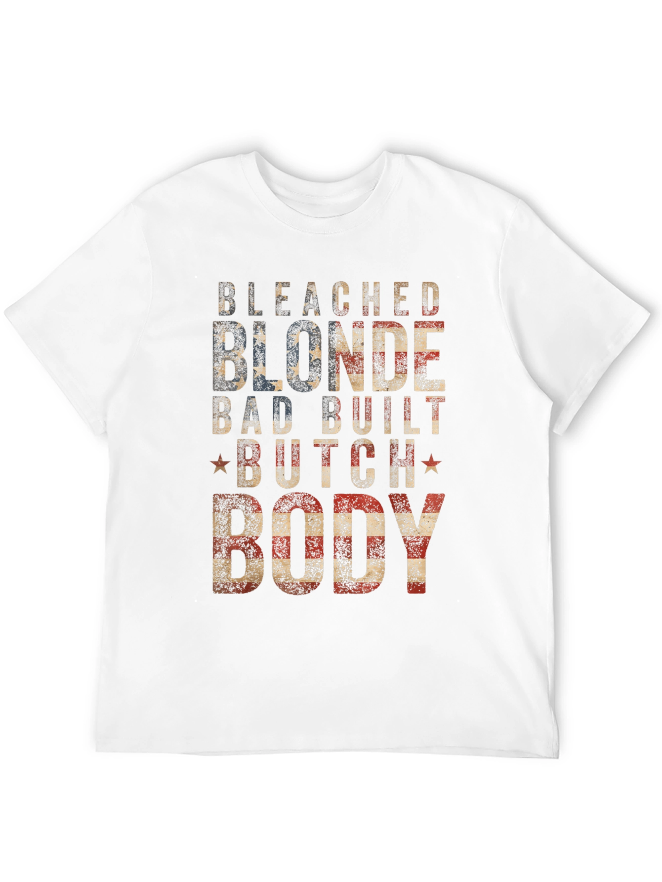 Bleached Blonde Body Graphic Tee - Patriotic USA T-Shirt