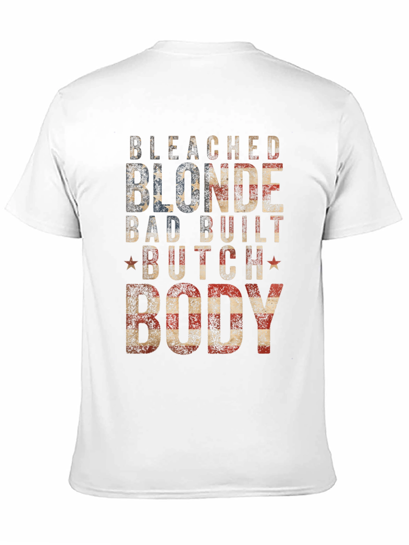 Bleached Blonde Body Graphic Tee - Patriotic USA T-Shirt