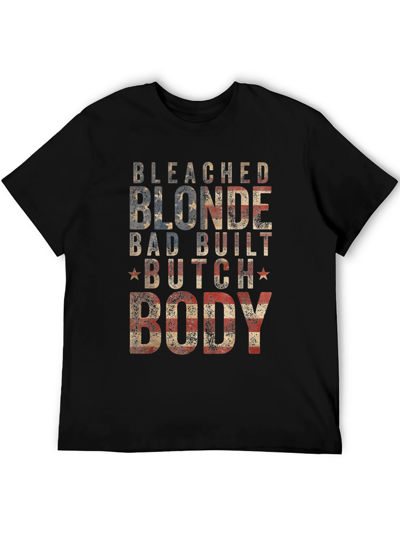 Bleached Blonde Body Graphic Tee - Patriotic USA T-Shirt