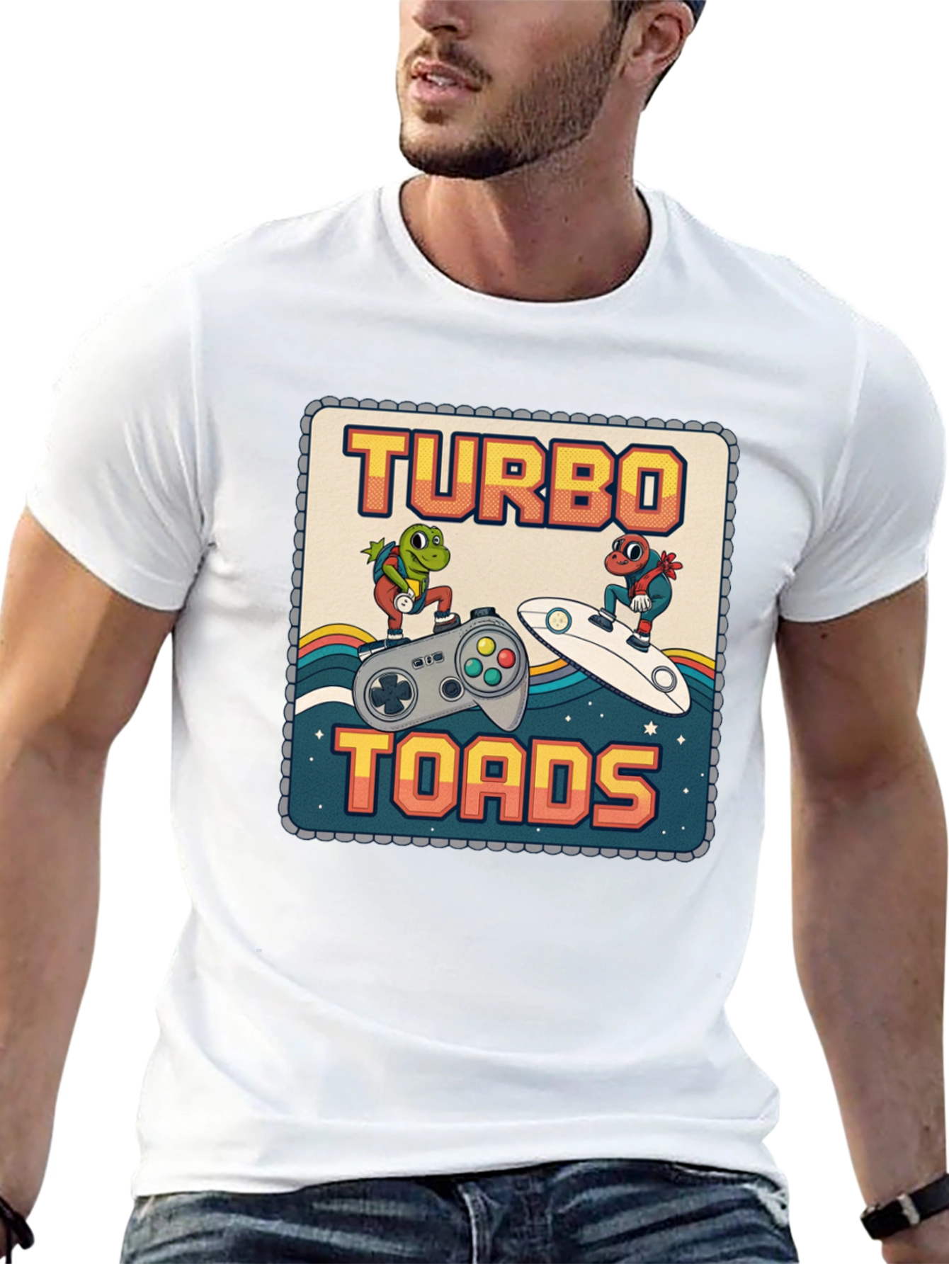 Turbo Toads Retro Gaming Black T-Shirt