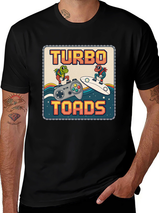 Turbo Toads Retro Gaming Black T-Shirt