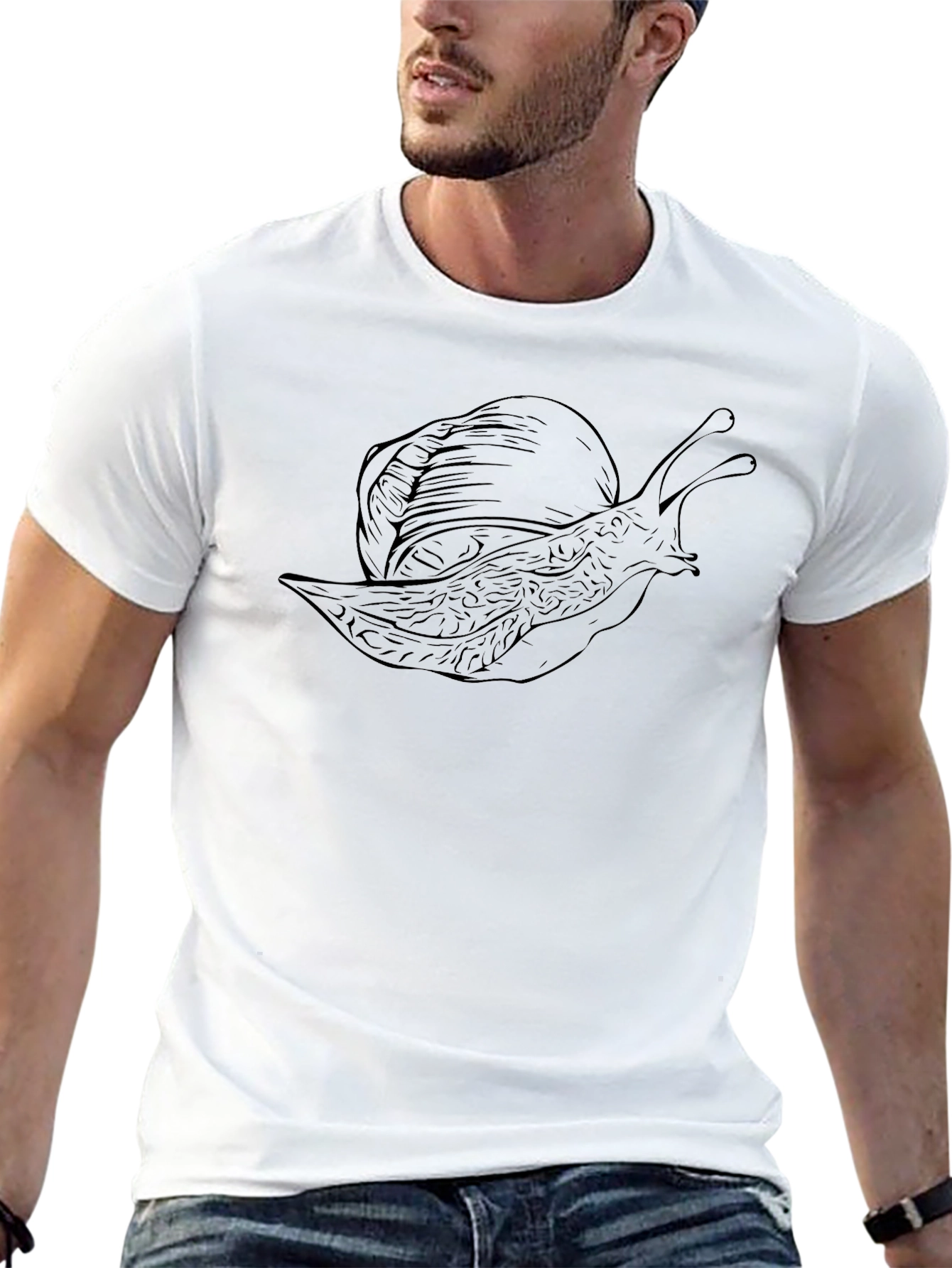 Black Snail Graphic Tee - Modern Mens Casual Wear