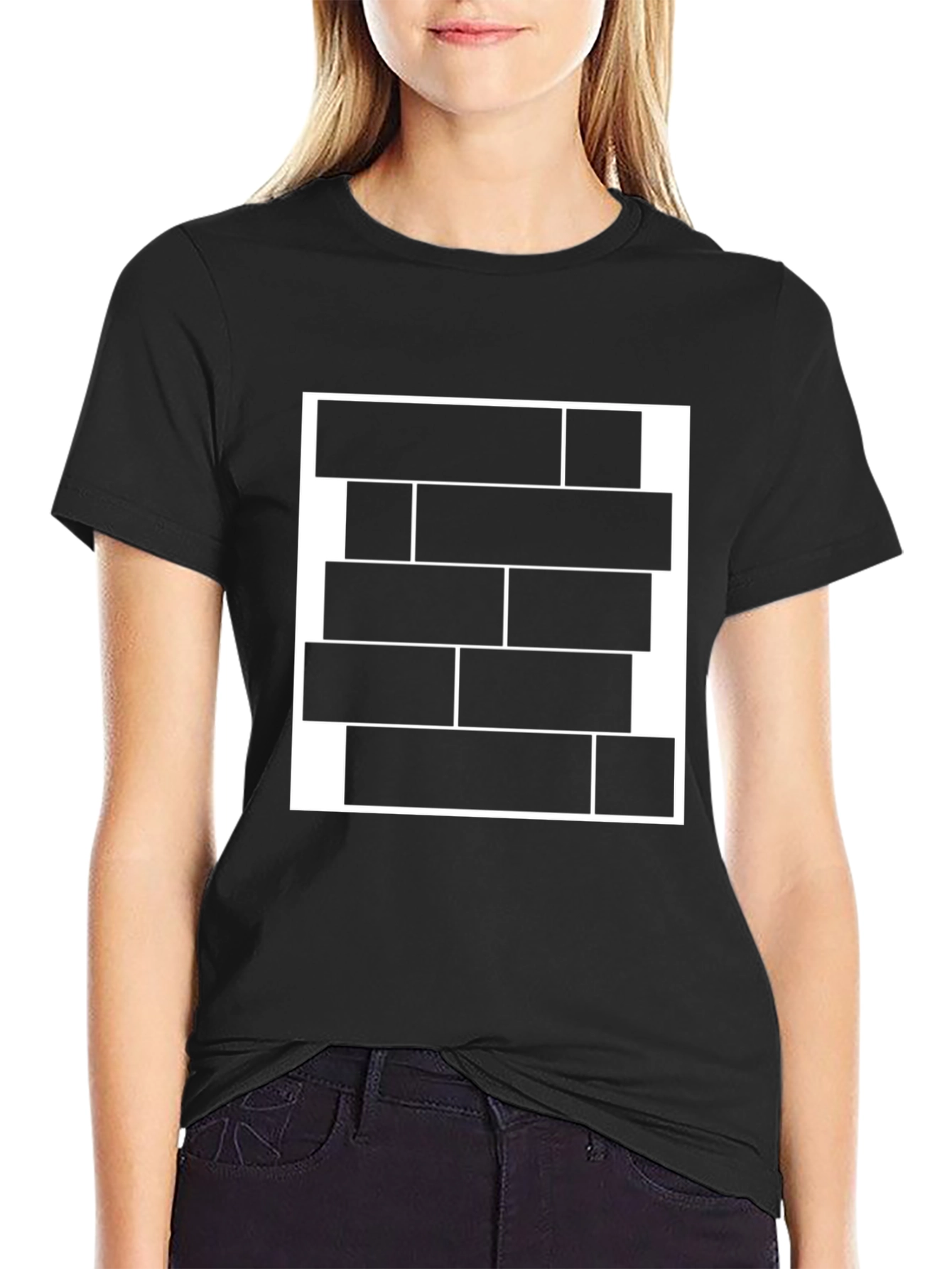 Modern Abstract Graphic Tee - Black