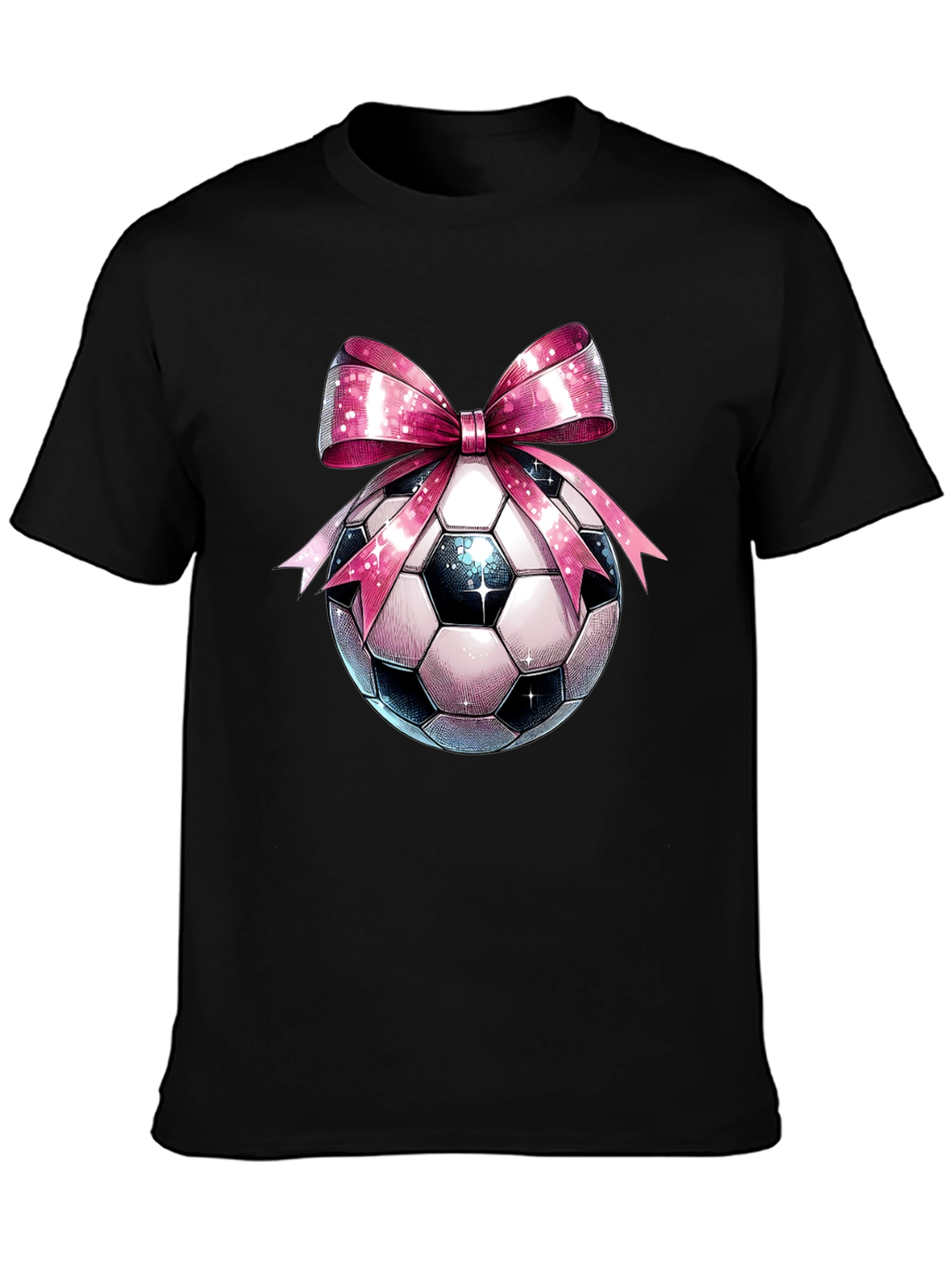 Soccer Ball Pink Bow T-Shirt