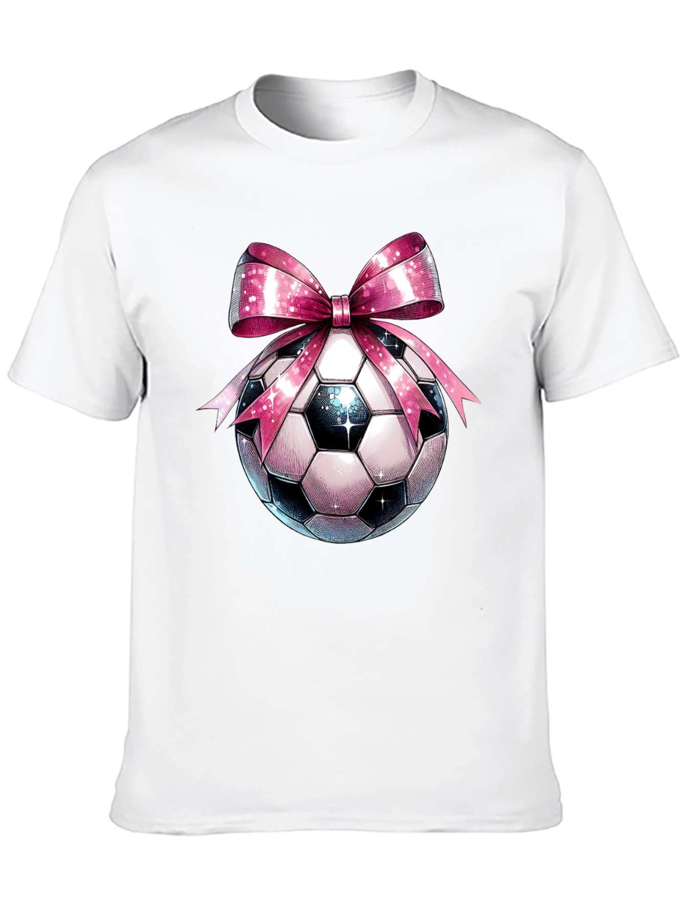 Soccer Ball Pink Bow T-Shirt