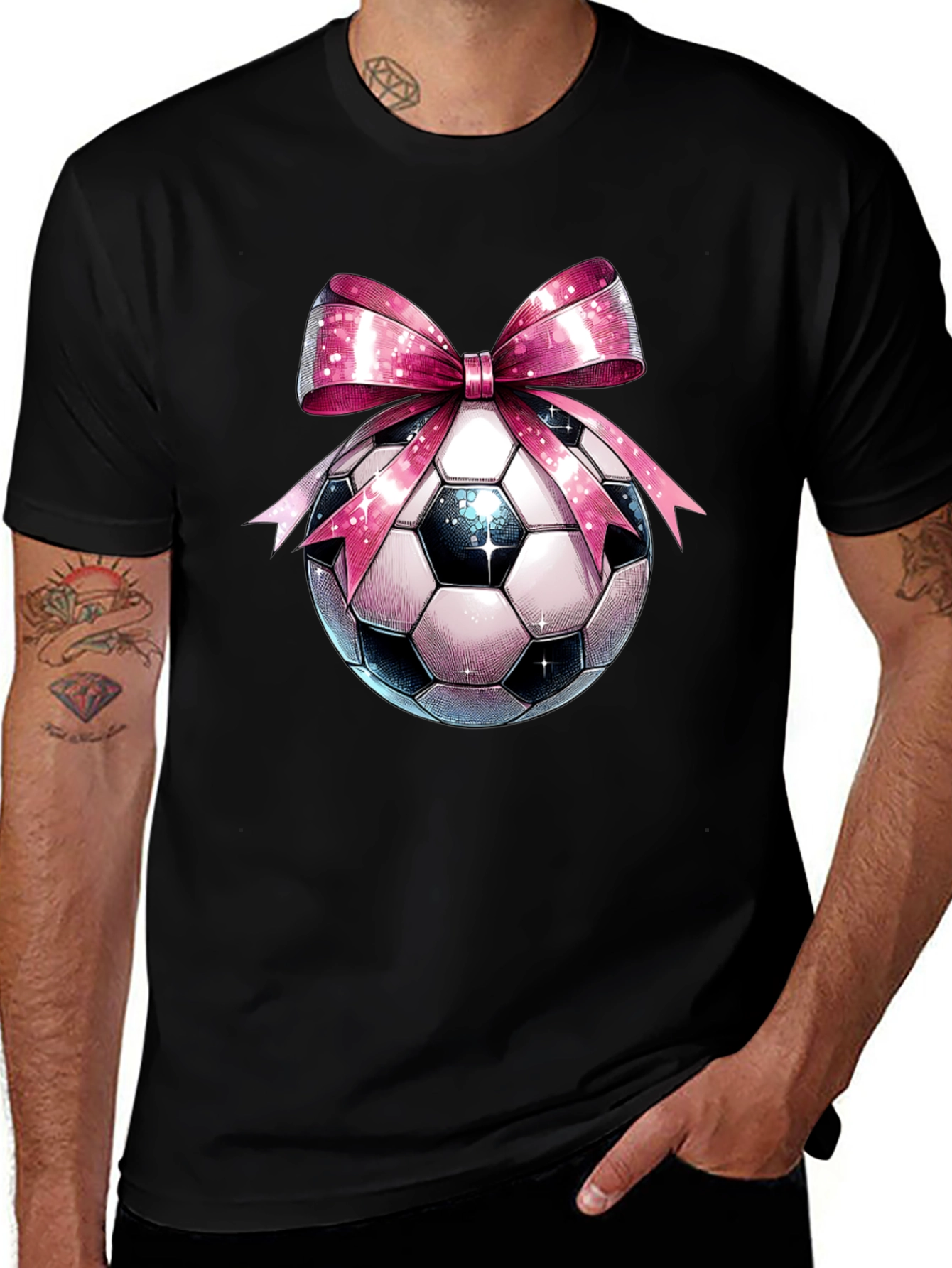 Soccer Ball Pink Bow T-Shirt