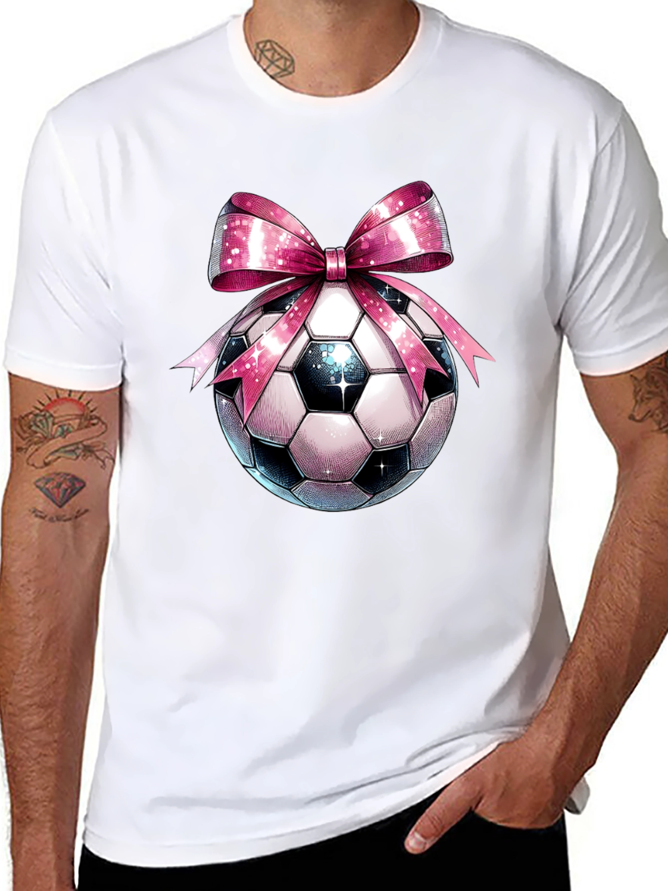 Soccer Ball Pink Bow T-Shirt