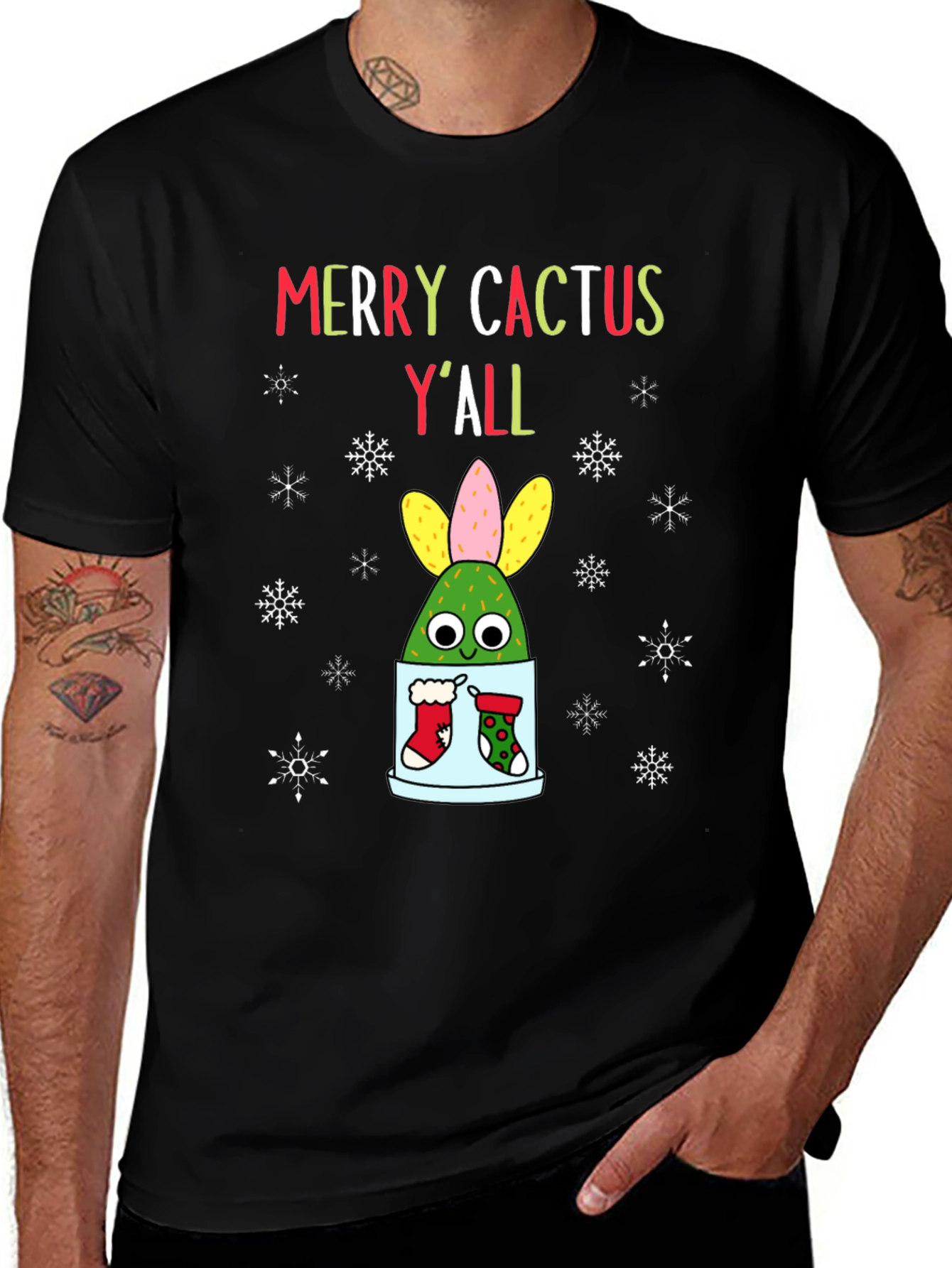 Merry Cactus Yall Christmas T-Shirt