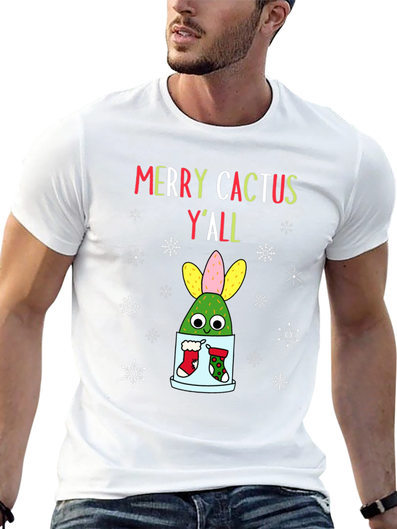 Merry Cactus Yall Christmas T-Shirt