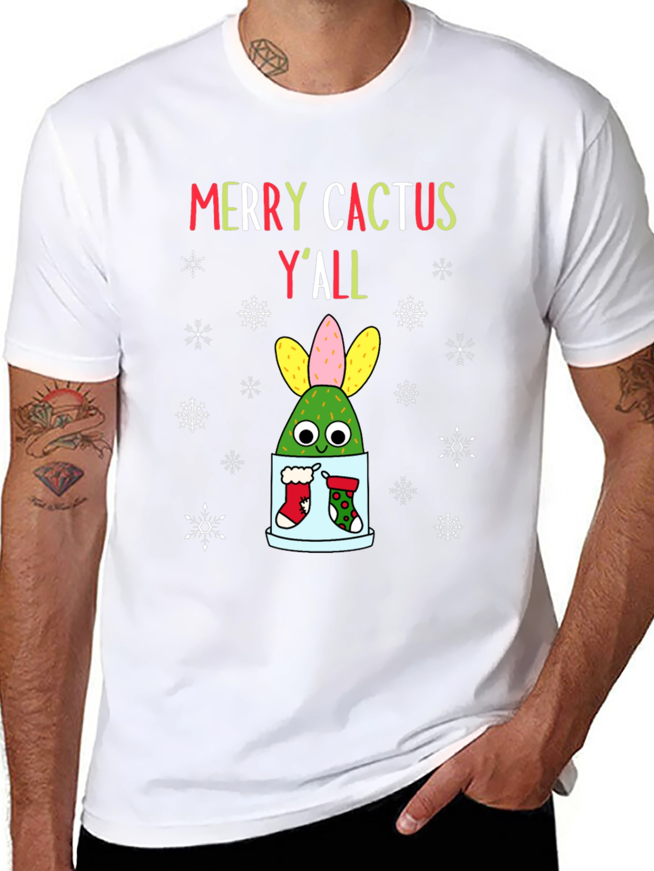 Merry Cactus Yall Christmas T-Shirt