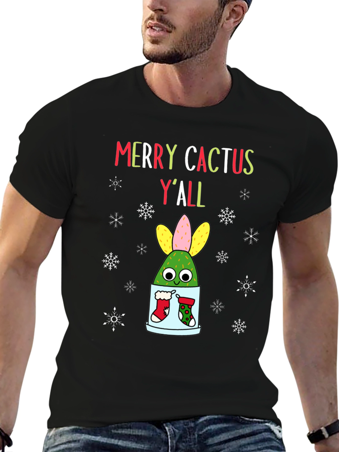 Merry Cactus Yall Christmas T-Shirt