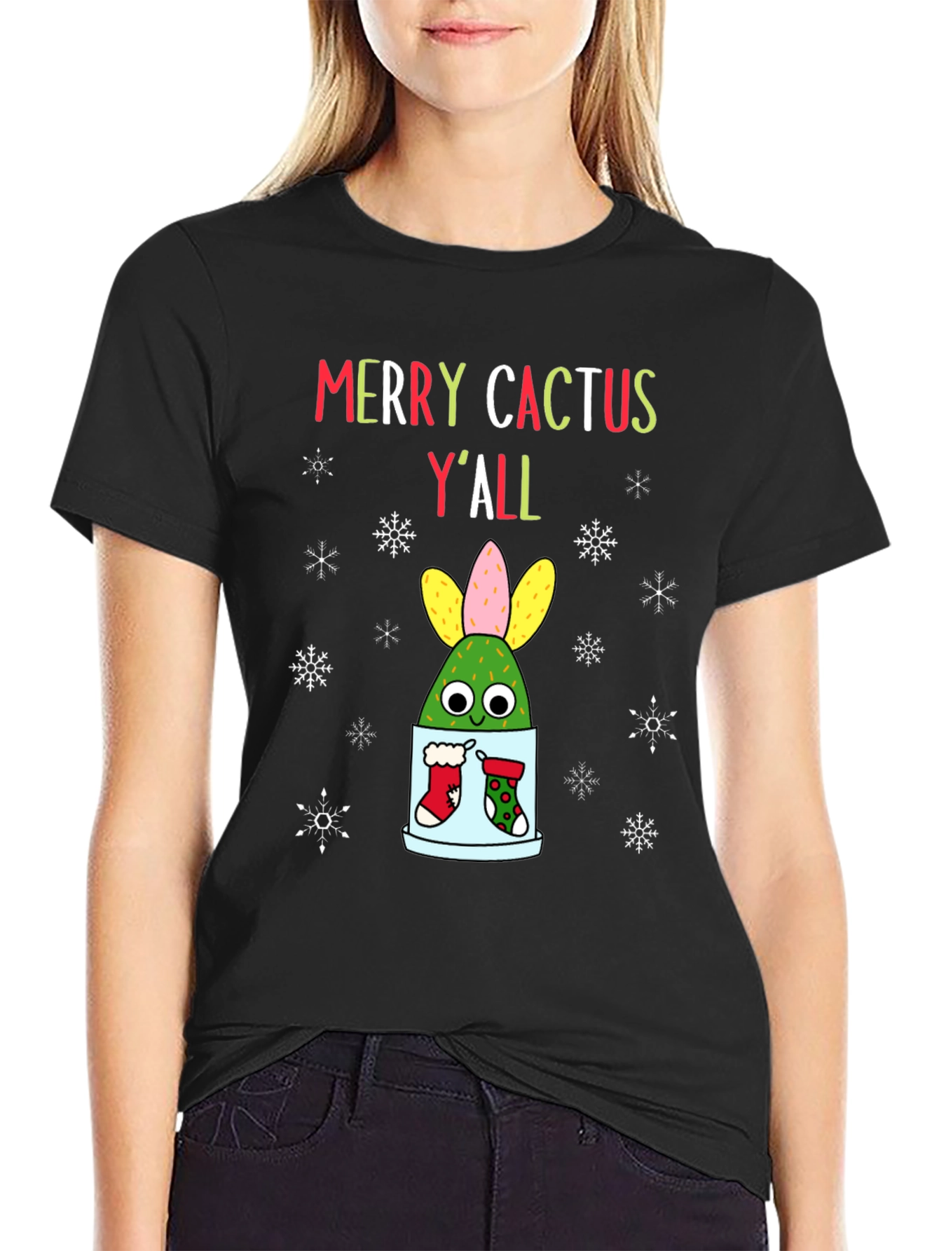 Merry Cactus Yall Christmas T-Shirt