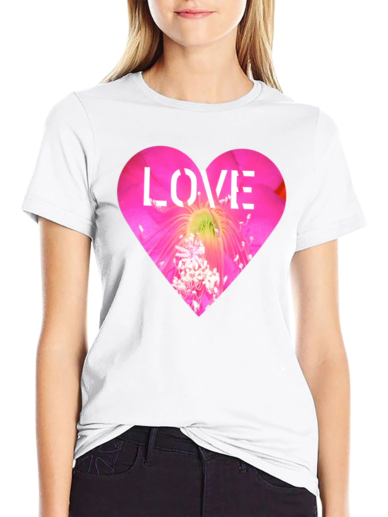 Floral Heart Love T-Shirt - Bold Graphic Tee