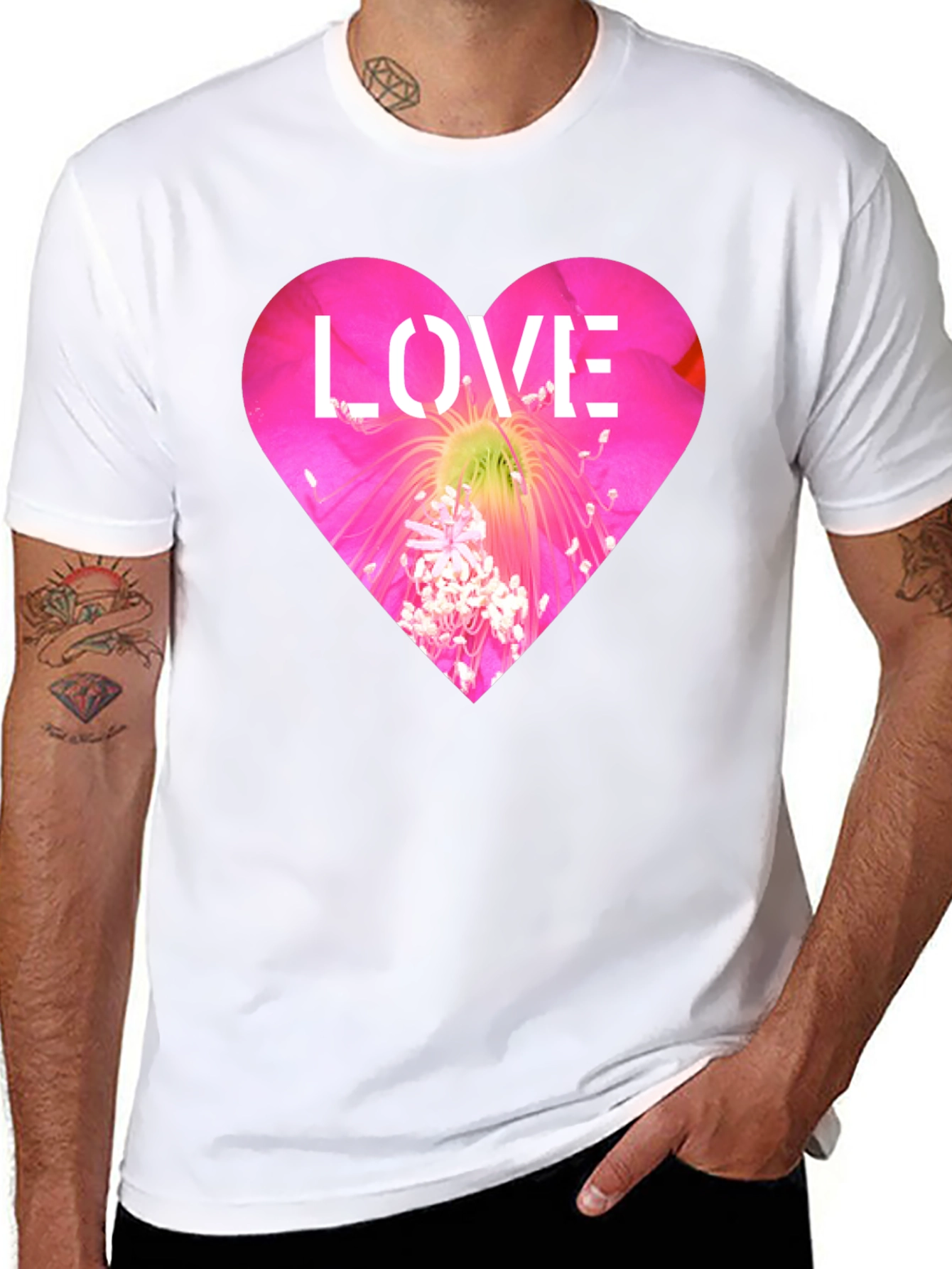 Floral Heart Love T-Shirt - Bold Graphic Tee