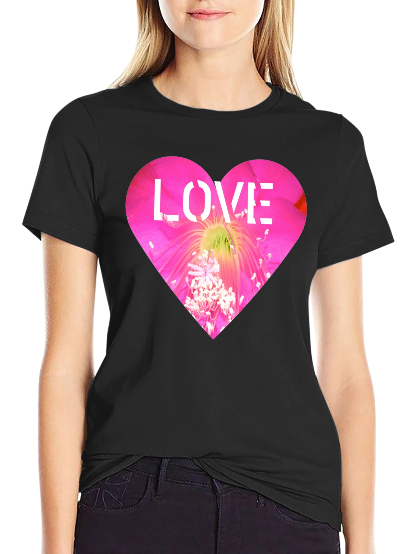 Floral Heart Love T-Shirt - Bold Graphic Tee