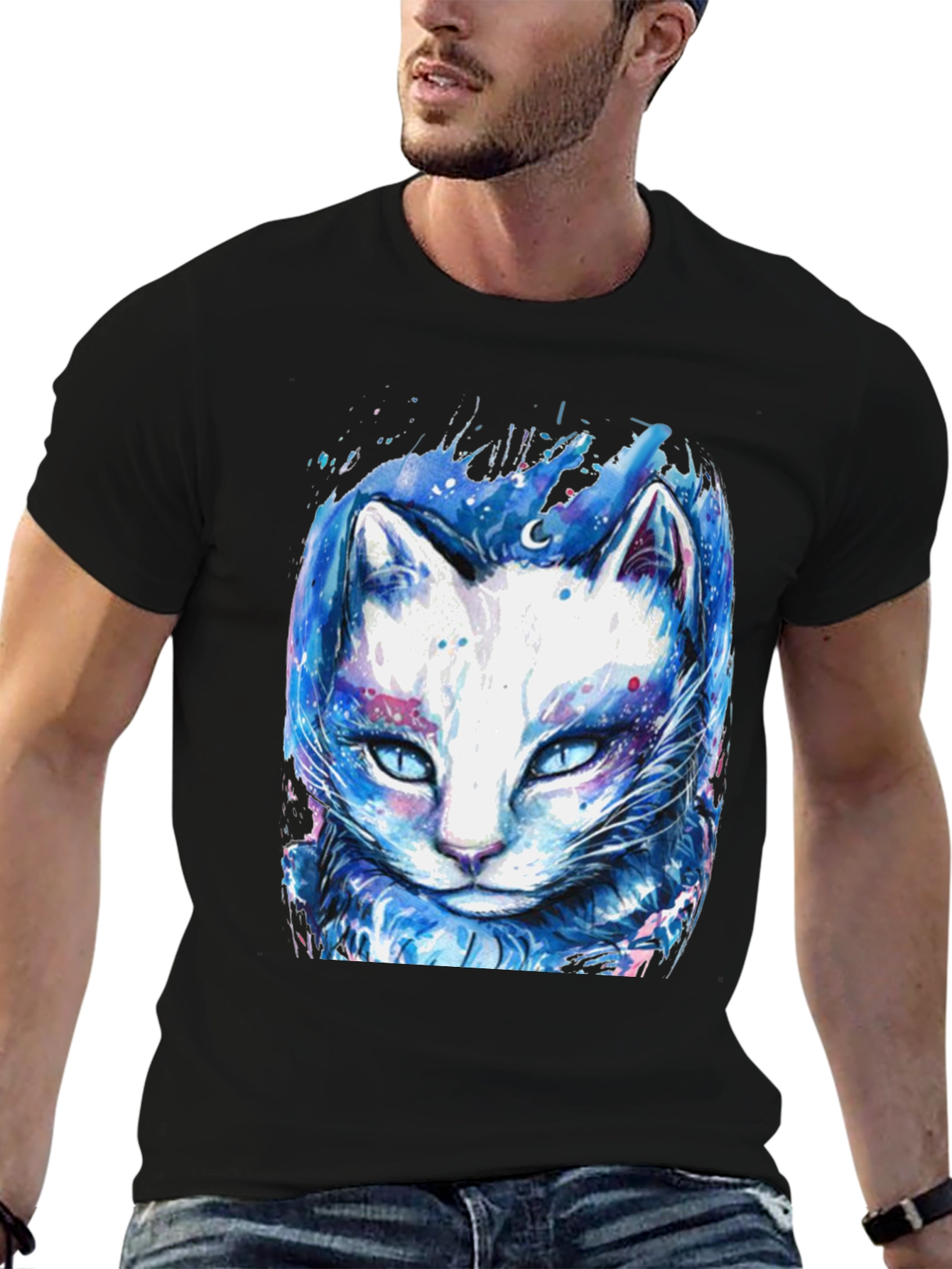 Cosmic Cat T-Shirt - Galaxy Feline Design