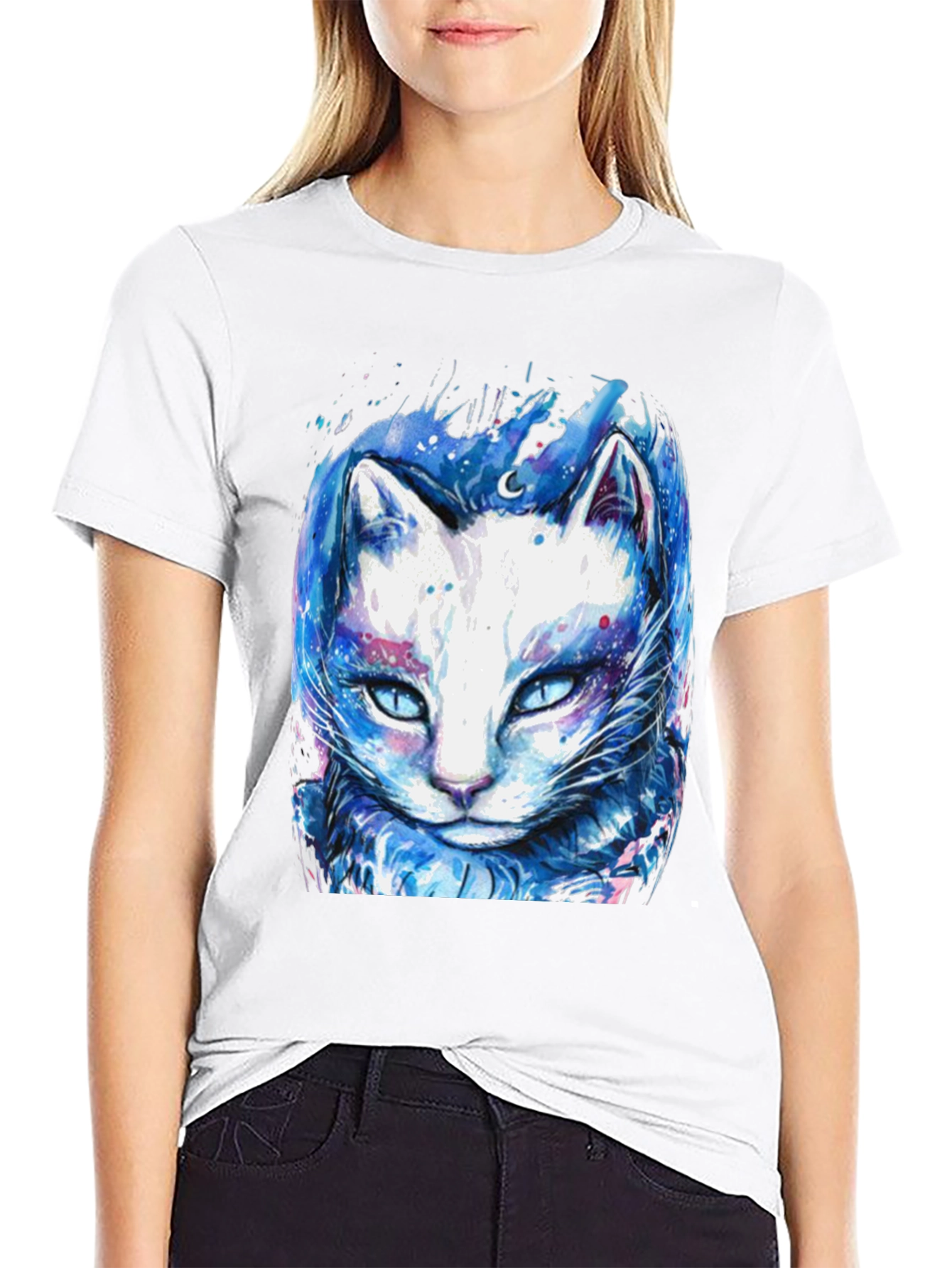 Cosmic Cat T-Shirt - Galaxy Feline Design
