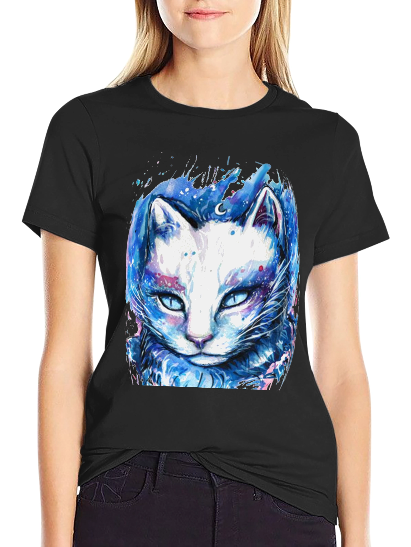 Cosmic Cat T-Shirt - Galaxy Feline Design