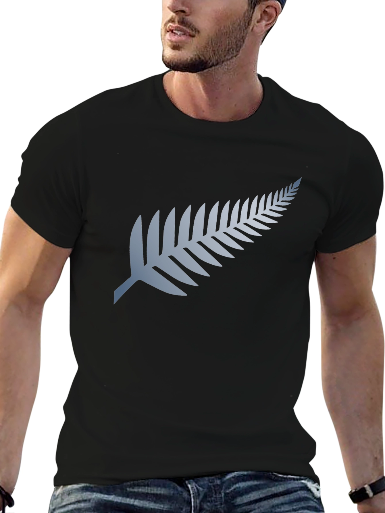 Silver Fern Black Tee - New Zealand Style
