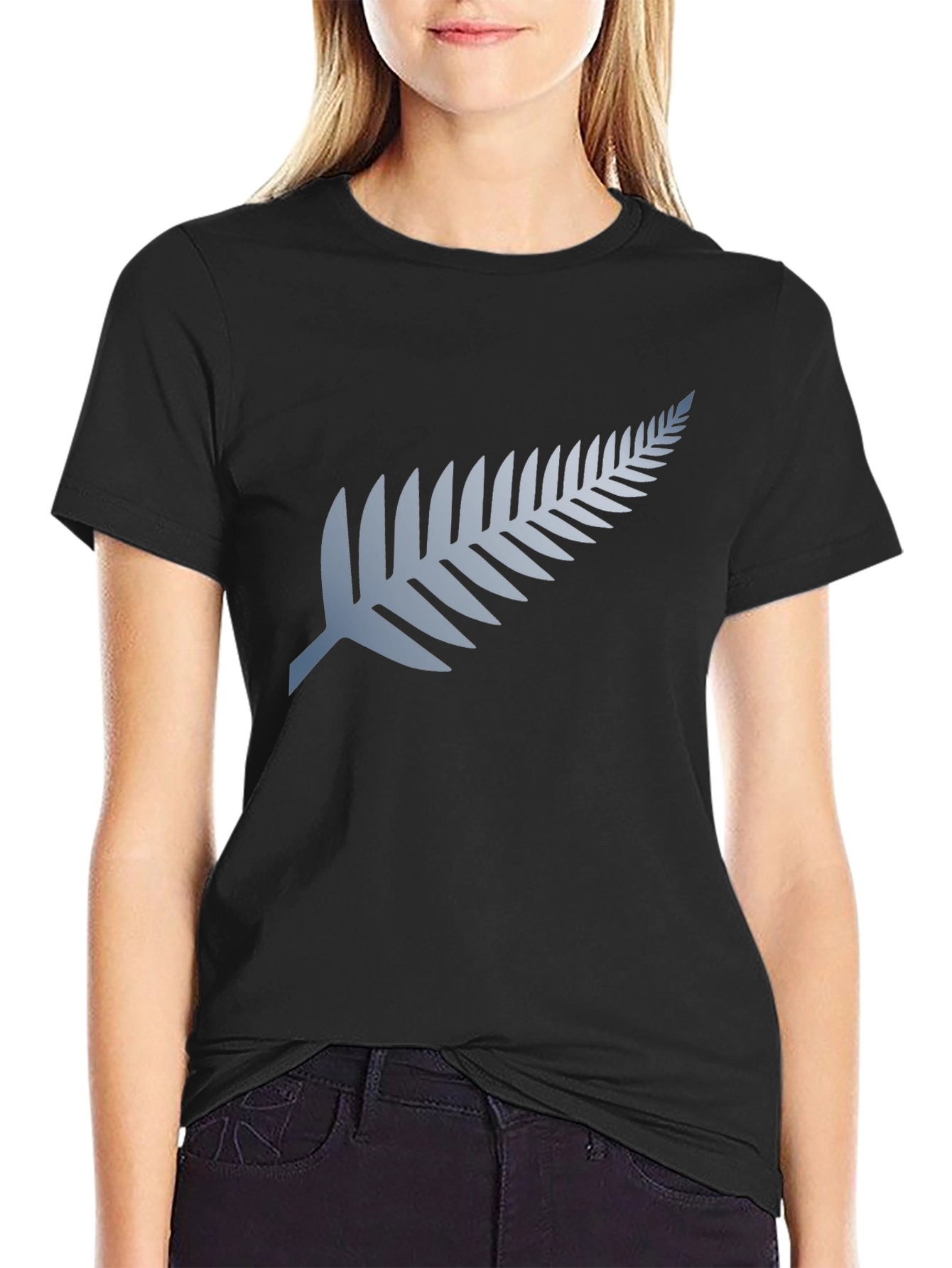 Silver Fern Black Tee - New Zealand Style