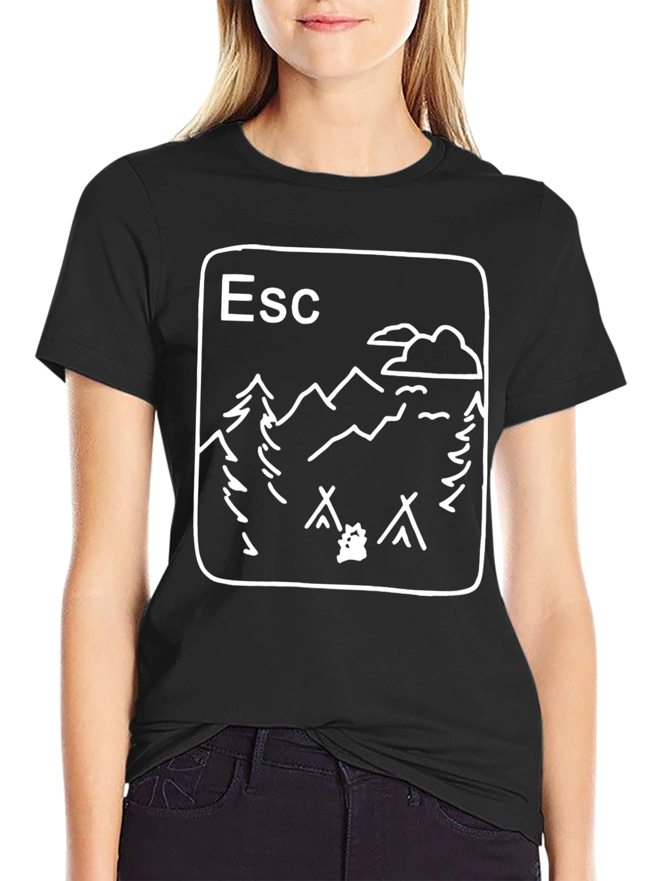 Escape Outdoors Graphic Tee - Black Cotton