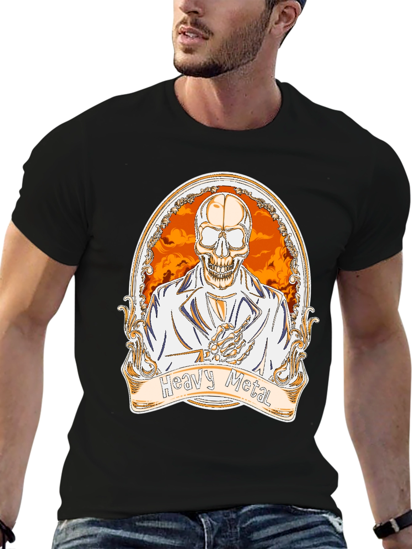 Heavy Metal Skeleton Graphic Tee