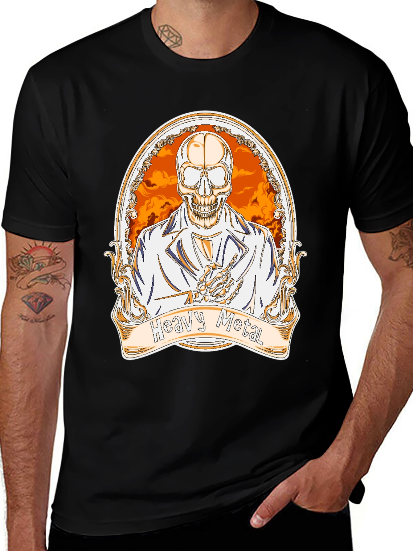 Heavy Metal Skeleton Graphic Tee