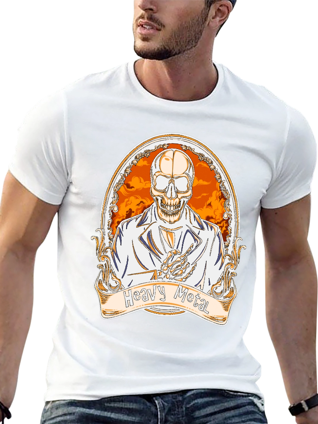 Heavy Metal Skeleton Graphic Tee