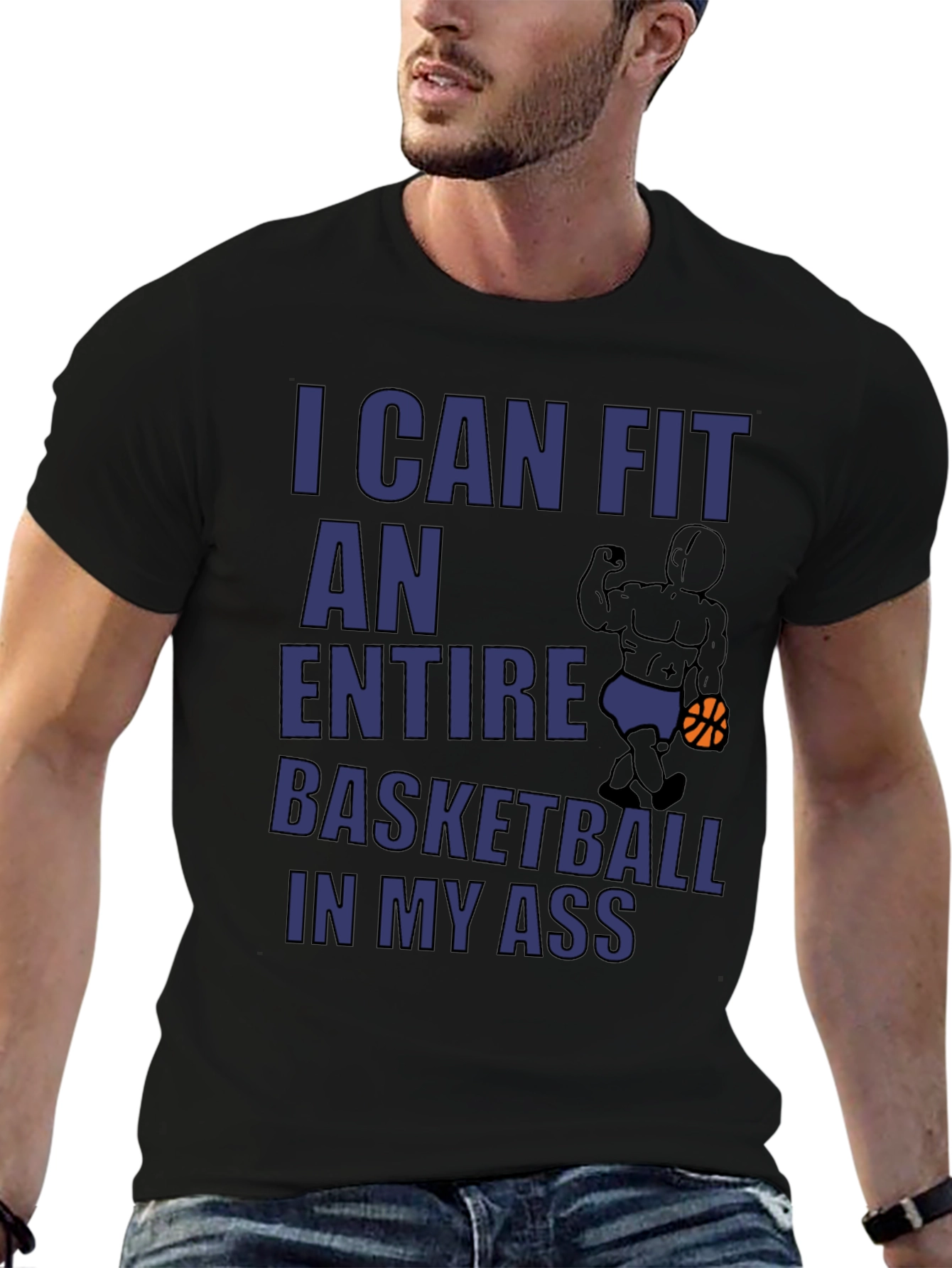 Humorous Graphic Tee: Basketball In My Ass