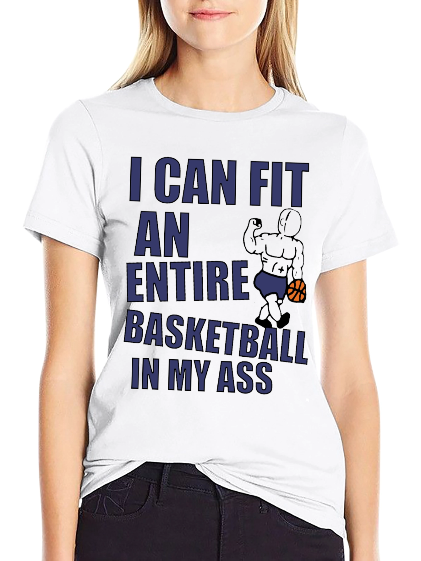 Humorous Graphic Tee: Basketball In My Ass