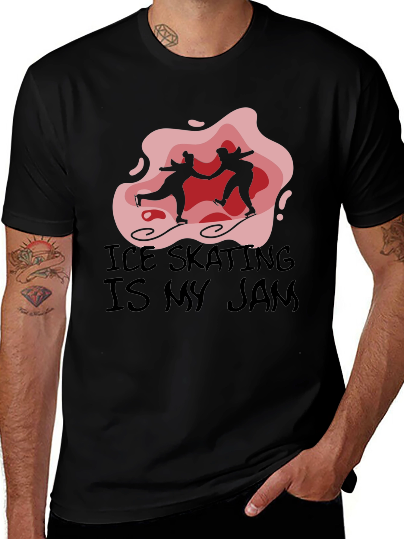 Ice Skating is My Jam Black Graphic Tee