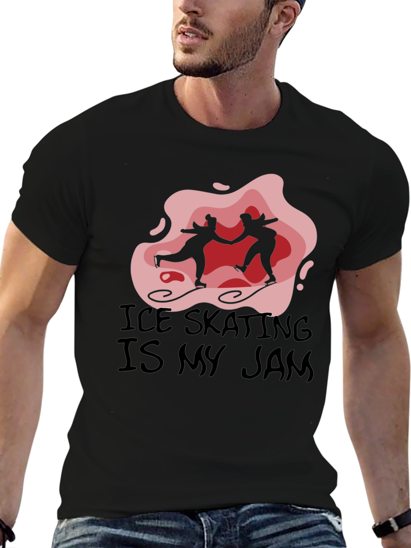 Ice Skating is My Jam Black Graphic Tee